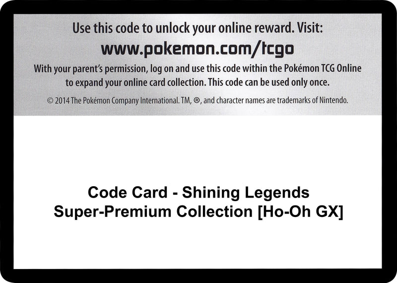 Image for Code Card - Shining Legends Super-Premium Collection [Ho-Oh GX] (Shining Legends) (SHL) - Pokemon