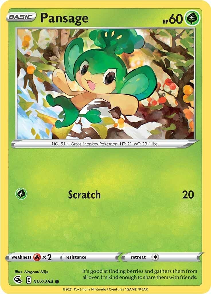 Image for Pansage (007/264) (SWSH08: Fusion Strike) - Pokemon