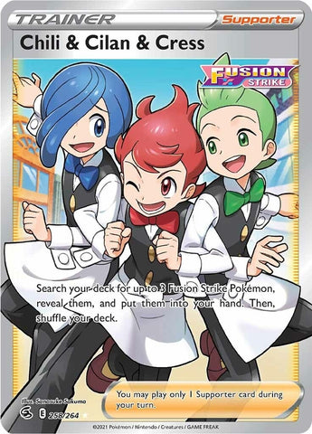 Image for Chili & Cilan & Cress (Full Art) (258/264) (SWSH08: Fusion Strike) - Pokemon
