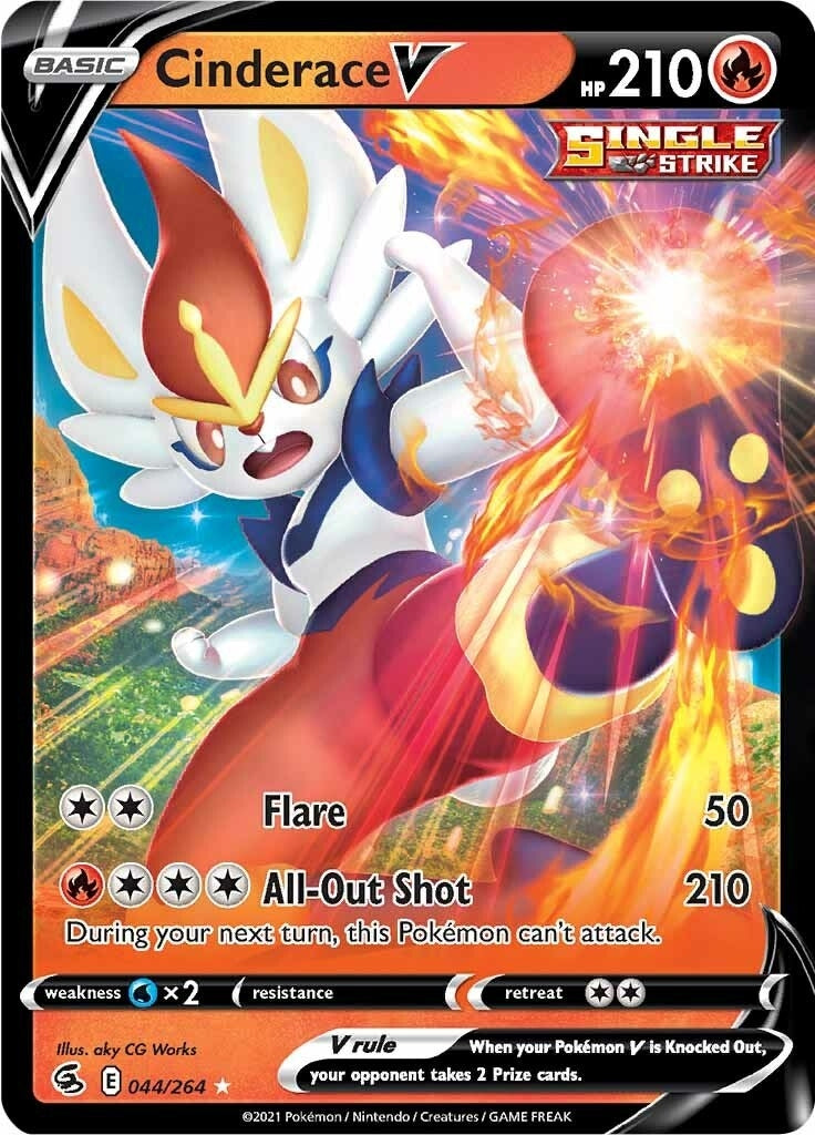 Image for Cinderace V (44) (044/264) (SWSH08: Fusion Strike) - Pokemon