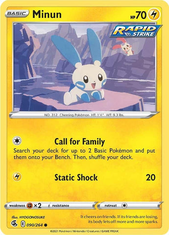 Image for Minun (090/264) (SWSH08: Fusion Strike) - Pokemon
