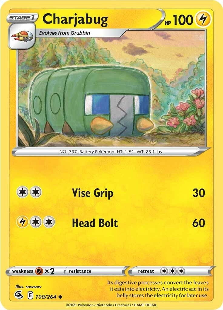 Image for Charjabug (100/264) (SWSH08: Fusion Strike) - Pokemon