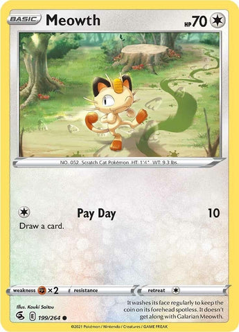 Image for Meowth (199/264) (SWSH08: Fusion Strike) - Pokemon