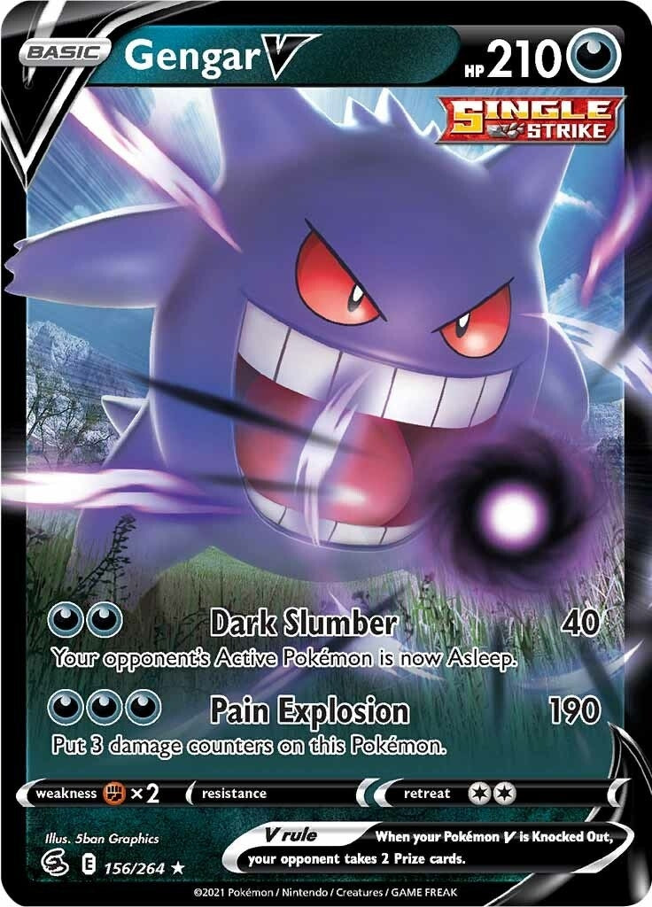Image for Gengar V (156/264) (SWSH08: Fusion Strike) - Pokemon