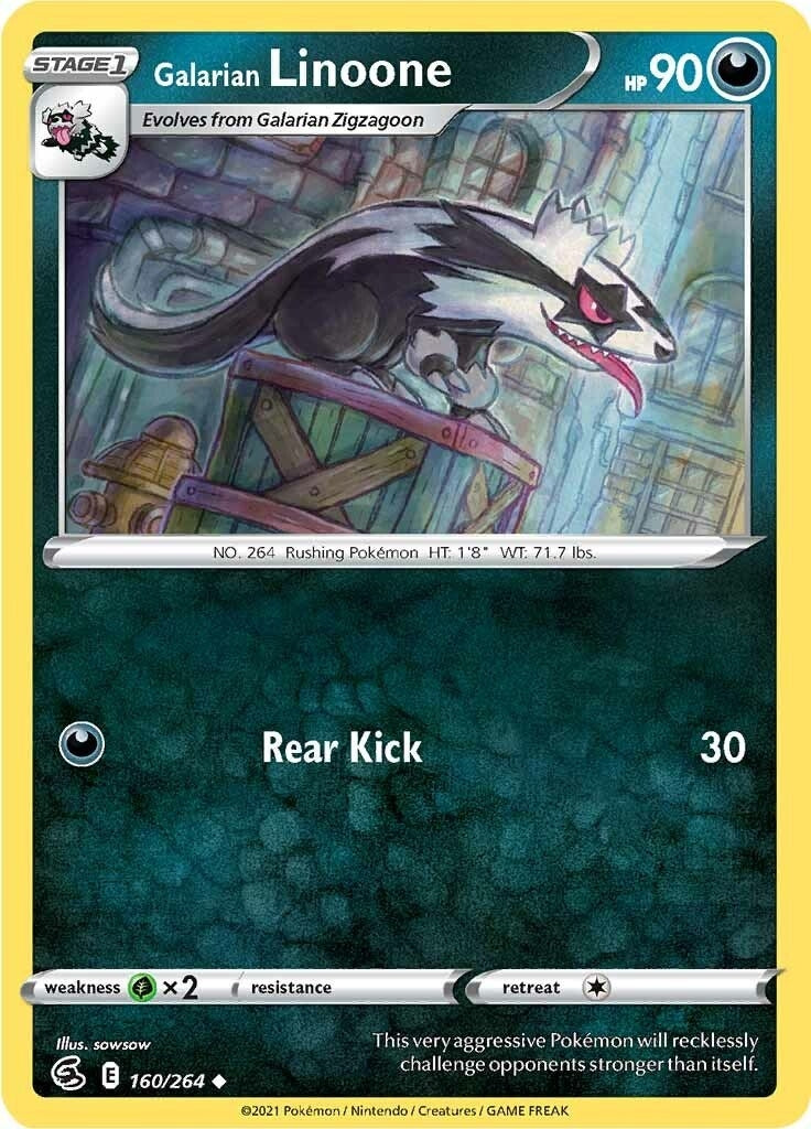 Image for Galarian Linoone (160/264) (SWSH08: Fusion Strike) - Pokemon