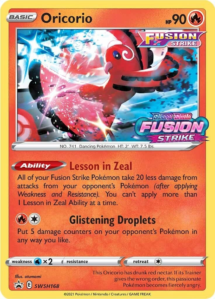 Image for Oricorio - SWSH168 (Prerelease) (SWSH168) (SWSH: Sword & Shield Promo Cards) (SWSD) - Pokemon
