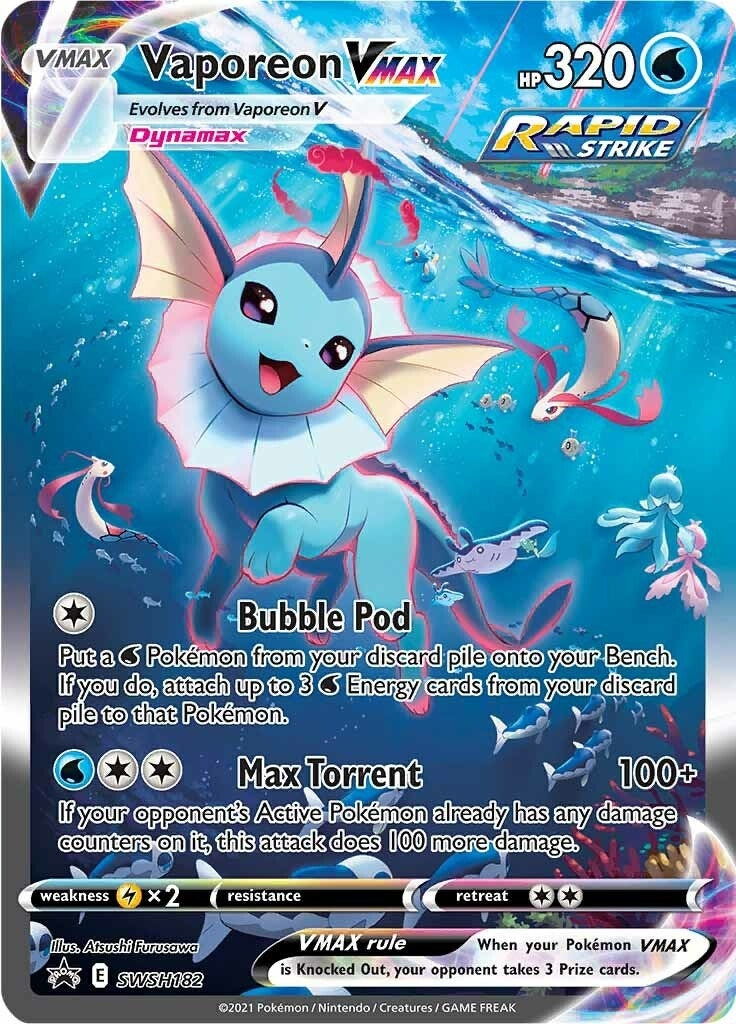 Vaporeon VMAX - SWSH182 (SWSH182) (SWSH: Sword & Shield Promo Cards) (SWSD) Pokemon