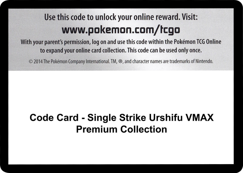 Image for Code Card - Single Strike Urshifu VMAX Premium Collection (SWSH08: Fusion Strike) - Pokemon