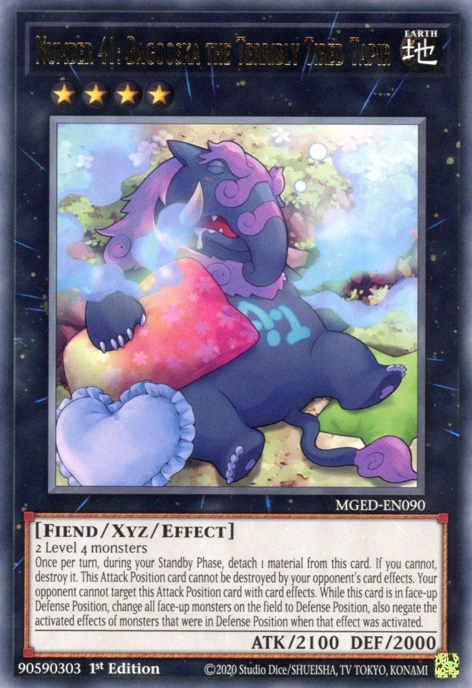 Number 41: Bagooska the Terribly Tired Tapir (MGED-EN090) (Maximum Gold: El Dorado) YuGiOh