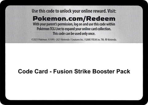 Image for Code Card - Fusion Strike Booster Pack (SWSH08: Fusion Strike) - Pokemon