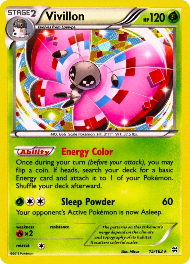 Image for Vivillon - 15/162 (Cosmos Holo) (015/162) (Miscellaneous Cards & Products) (MCAP) - Pokemon