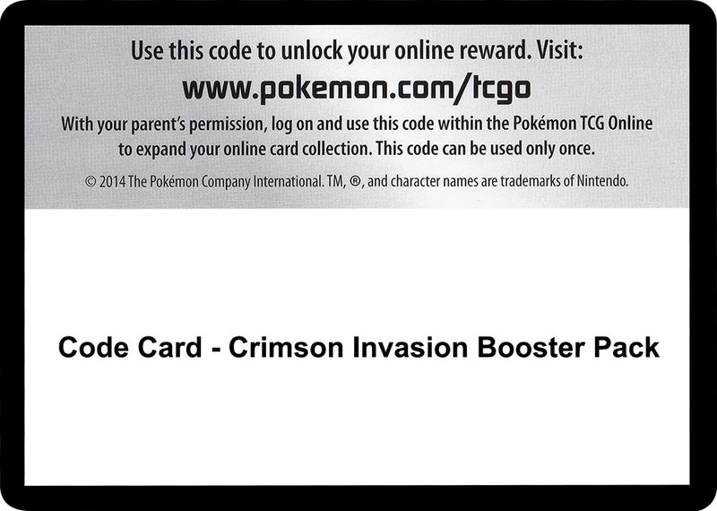Image for Code Card - Crimson Invasion Booster Pack (SM - Crimson Invasion) (SM04) - Pokemon