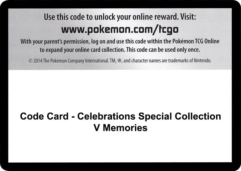 Image for Code Card - Celebrations Special Collection - V Memories (Celebrations) - Pokemon