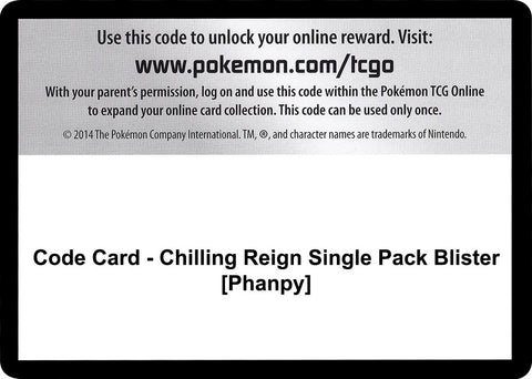 Image for Code Card - Chilling Reign Single Pack Blister [Phanpy] (SWSH06: Chilling Reign) - Pokemon