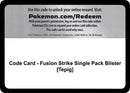 Image for Code Card - Fusion Strike Single Pack Blister [Tepig] (SWSH08: Fusion Strike) - Pokemon