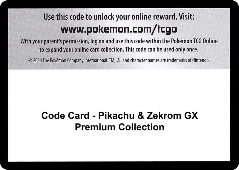 Image for Code Card - Pikachu & Zekrom GX Premium Collection (Miscellaneous Cards & Products) (MCAP) - Pokemon