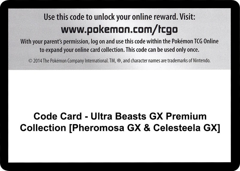 Image for Code Card - Ultra Beasts GX Premium Collection [Pheromosa GX & Celesteela GX] (SM - Crimson Invasion) (SM04) - Pokemon