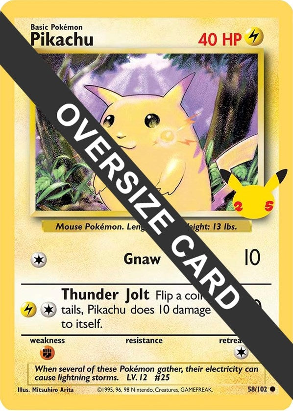 Image for Pikachu - 58/102 (25th Anniversary) (58/102) (Jumbo Cards) (PR) - Pokemon