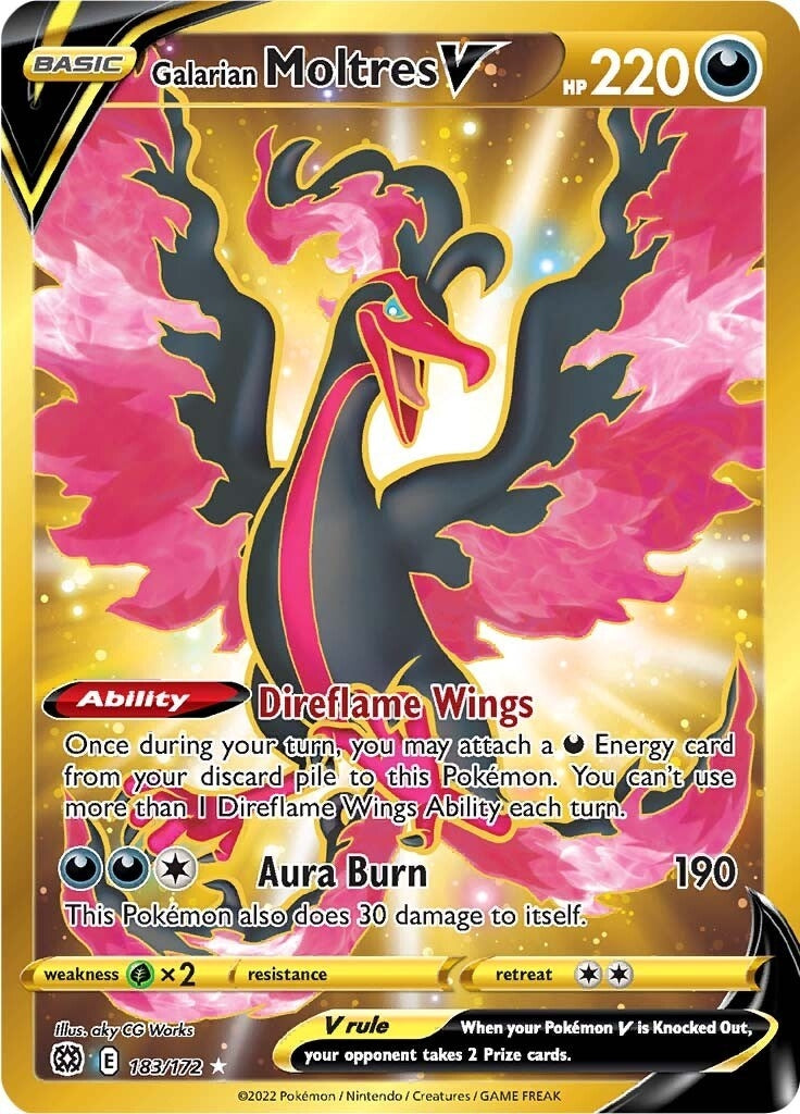 Image for Galarian Moltres V (Secret) (183/172) (SWSH09: Brilliant Stars) - Pokemon