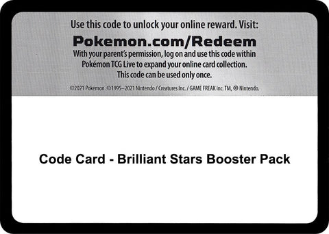 Image for Code Card - Brilliant Stars Booster Pack (SWSH09: Brilliant Stars) - Pokemon