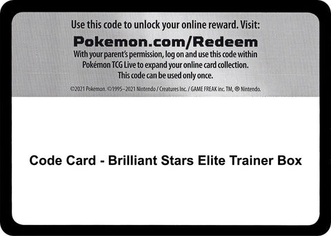 Image for Code Card - Brilliant Stars Elite Trainer Box (SWSH09: Brilliant Stars) - Pokemon