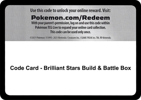 Image for Code Card - Brilliant Stars Build & Battle Box (SWSH09: Brilliant Stars) - Pokemon