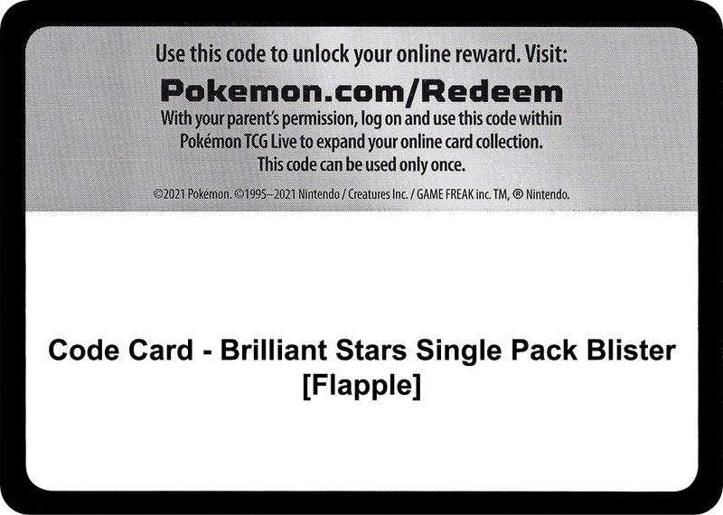 Image for Code Card - Brilliant Stars Single Pack Blister [Flapple] (SWSH09: Brilliant Stars) - Pokemon
