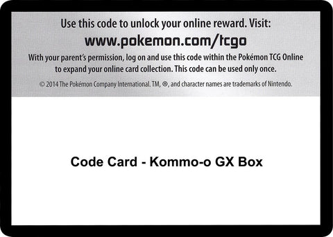 Image for Code Card - Kommo-o GX Box (SM - Burning Shadows) - Pokemon
