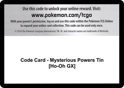 Image for Code Card - Mysterious Powers Tin [Ho-Oh GX] (SM - Burning Shadows) - Pokemon