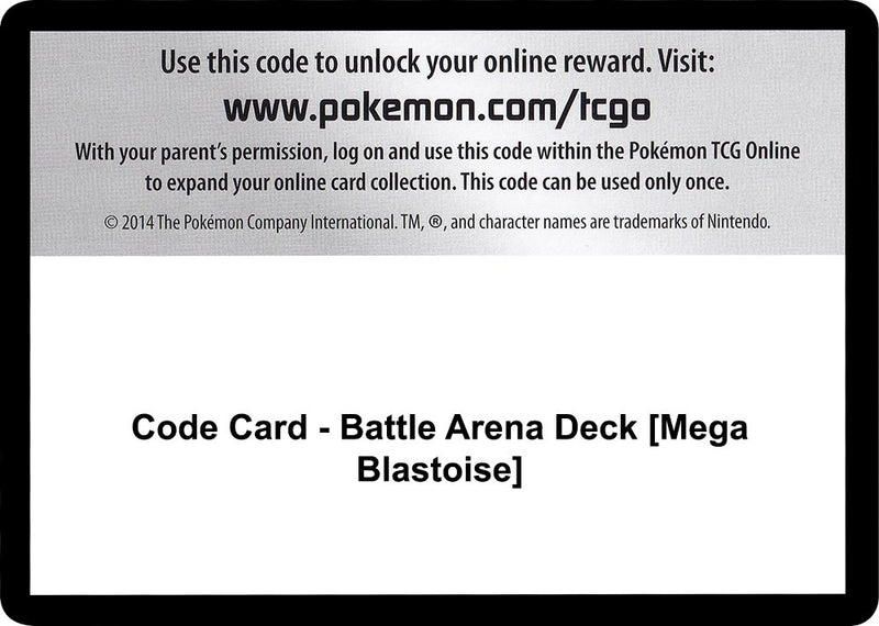 Image for Code Card - Battle Arena Deck [Mega Blastoise] (SM - Celestial Storm) (CES) - Pokemon