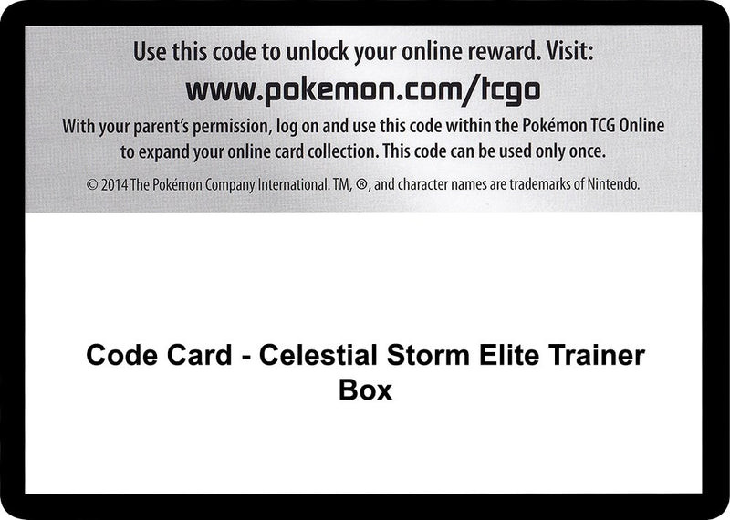 Image for Code Card - Celestial Storm Elite Trainer Box (SM - Celestial Storm) (CES) - Pokemon