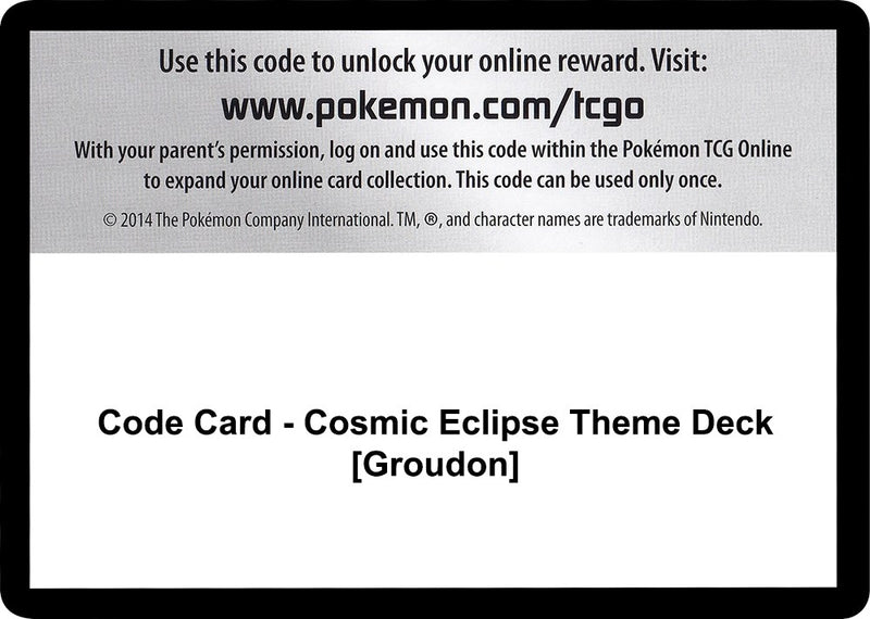 Image for Code Card - Cosmic Eclipse Theme Deck [Groudon] (SM - Cosmic Eclipse) (SM12) - Pokemon