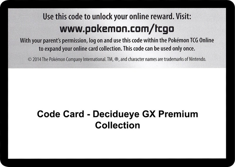 Image for Code Card - Decidueye GX Premium Collection (SM - Guardians Rising) (SM02) - Pokemon