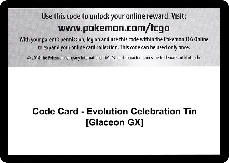 Image for Code Card - Evolution Celebration Tin [Glaceon GX] (SM - Celestial Storm) (CES) - Pokemon