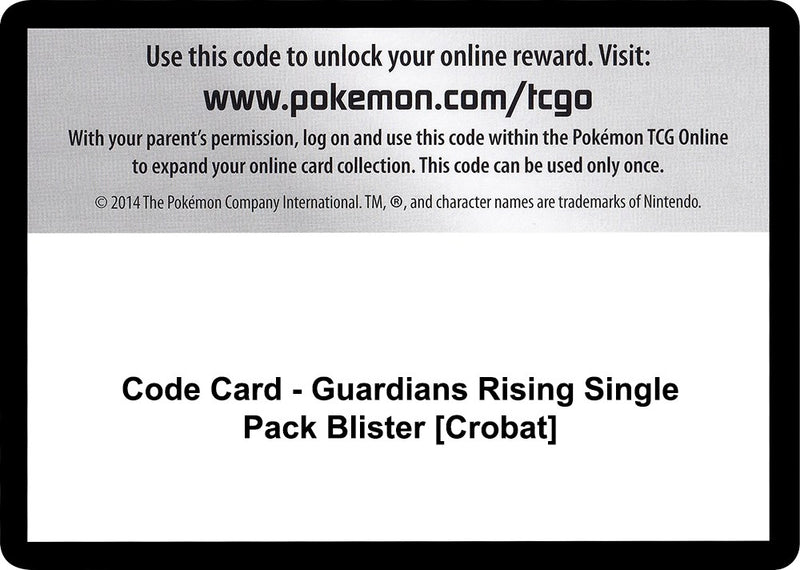 Image for Code Card - Guardians Rising Single Pack Blister [Crobat] (SM - Guardians Rising) (SM02) - Pokemon