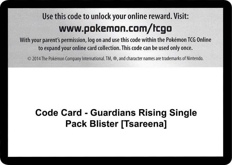 Image for Code Card - Guardians Rising Single Pack Blister [Tsareena] (SM - Guardians Rising) (SM02) - Pokemon