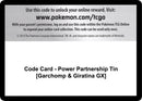 Image for Code Card - Power Partnership Tin [Garchomp & Giratina GX] (SM - Unified Minds) (SM11) - Pokemon