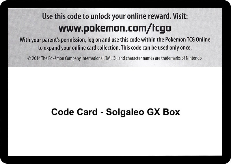 Image for Code Card - Solgaleo GX Box (SM - Celestial Storm) (CES) - Pokemon