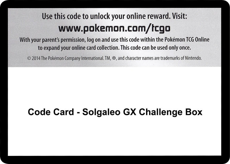 Image for Code Card - Solgaleo GX Challenge Box (SM - Celestial Storm) (CES) - Pokemon