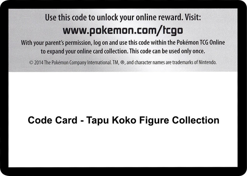 Image for Code Card - Tapu Koko Figure Collection (SM - Guardians Rising) (SM02) - Pokemon