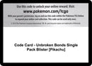 Image for Code Card - Unbroken Bonds Single Pack Blister [Pikachu] (SM - Unbroken Bonds) (SM10) - Pokemon