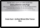 Image for Code Card - Unified Minds Elite Trainer Box (SM - Unified Minds) (SM11) - Pokemon