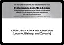 Image for Code Card - Knock Out Collection [Lucario, Bisharp, and Zoroark] (Miscellaneous Cards & Products) (MCAP) - Pokemon