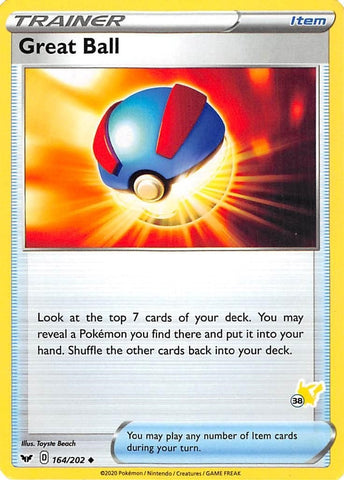 Image for Great Ball - 164/202 (#38 Pikachu Stamped) (164/202) - Pokemon