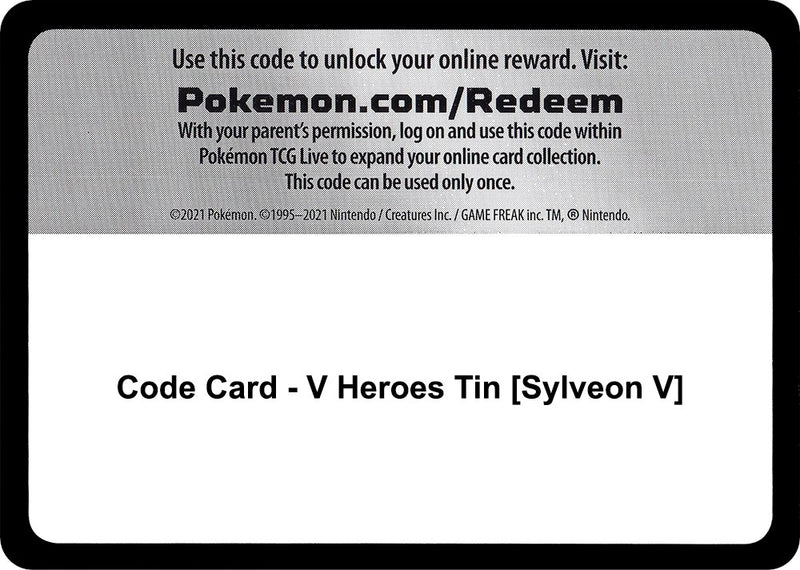 Image for Code Card - V Heroes Tin [Sylveon V] (Miscellaneous Cards & Products) (MCAP) - Pokemon