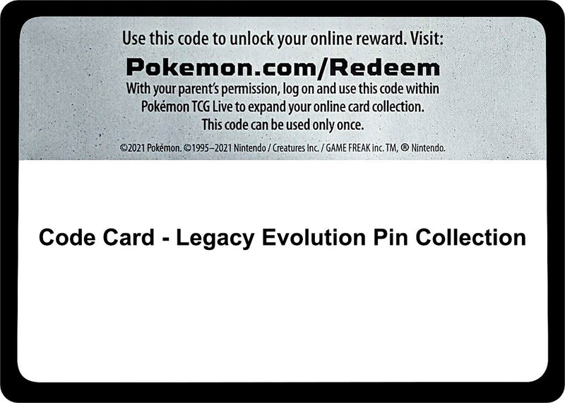 Image for Code Card - Legacy Evolution Pin Collection (SM Base Set) (SM01) - Pokemon