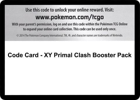 Image for Code Card - Primal Clash Booster Pack (XY - Primal Clash) - Pokemon