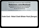 Image for Code Card - Rebel Clash Blister Pack [Gengar] (SWSH02: Rebel Clash) (SWSH02) - Pokemon