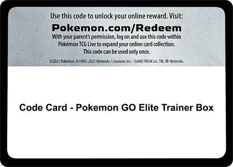 Image for Code Card - Pokemon GO Elite Trainer Box (Pokemon GO) - Pokemon