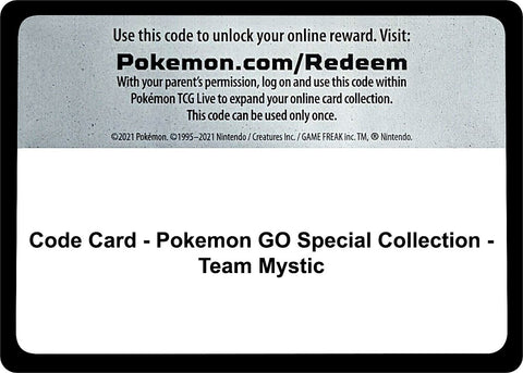 Image for Code Card - Pokemon GO Special Collection - Team Mystic (Pokemon GO) - Pokemon